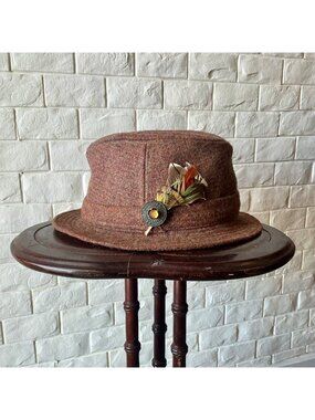Vintage Jonathan Richard Donegal Tweed Irish Walking Hat Fedora